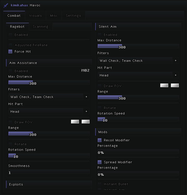 Havoc cheat menu preview